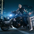 Cloud on Hardy-Daytona promo art for Final Fantasy VII Remake